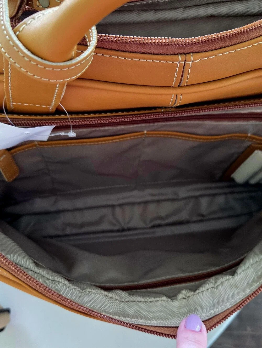 Rawlings Tan Leather Briefcase - Men’s Travel & Work Bag